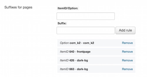 page-suffixes Features